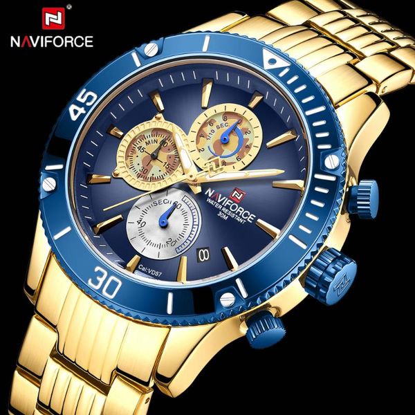 wristwatches naviforce sports quartz watches men auto date chronograph watch stainless steel strap waterproof military steampunk male clock, Slivery;brown
wristwatches naviforce sports quartz watches men auto date chronograph watch stainless steel strap waterproof military steampunk male clock, Slivery;brown