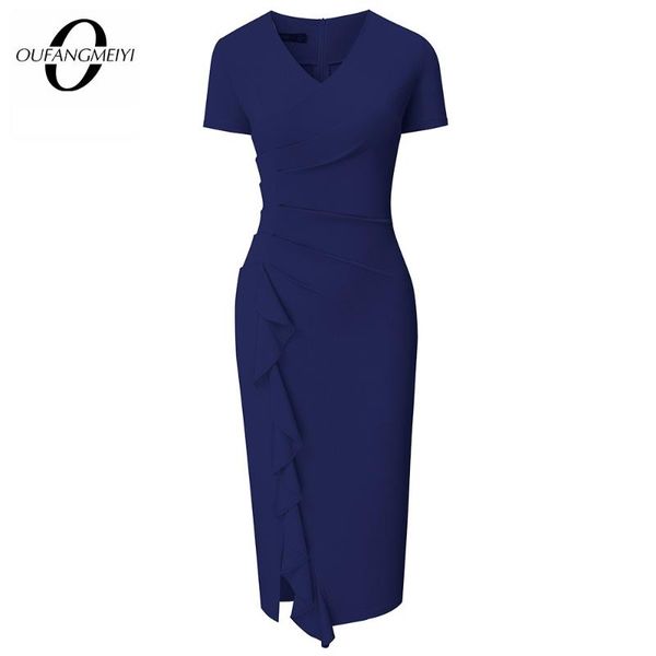 casual dresses women elegant charming v neck short sleeve ruched ruffles bodycon knee length pencil dress eb664, Black;gray
casual dresses women elegant charming v neck short sleeve ruched ruffles bodycon knee length pencil dress eb664, Black;gray