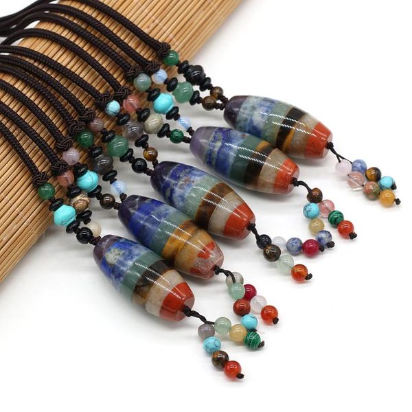 pendant necklaces natural stone long multicolored cylindrical cute elegant charm necklace birthday party anniversary gift for women, Silver
pendant necklaces natural stone long multicolored cylindrical cute elegant charm necklace birthday party anniversary gift for women, Silver