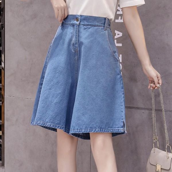knee length denim shorts female summer soft loose high waist wide leg short pants a-line blue women's, White;black
knee length denim shorts female summer soft loose high waist wide leg short pants a-line blue women's, White;black