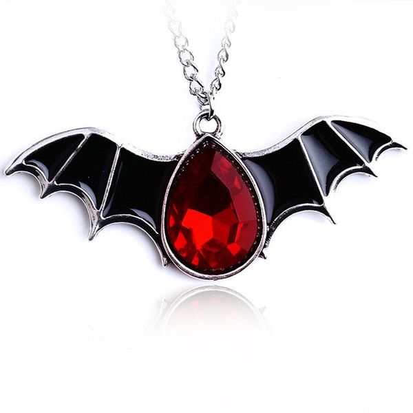 pendant necklaces bat punk necklace for women men blue black red zircon male female fashion party halloween jewelry, Silver
pendant necklaces bat punk necklace for women men blue black red zircon male female fashion party halloween jewelry, Silver