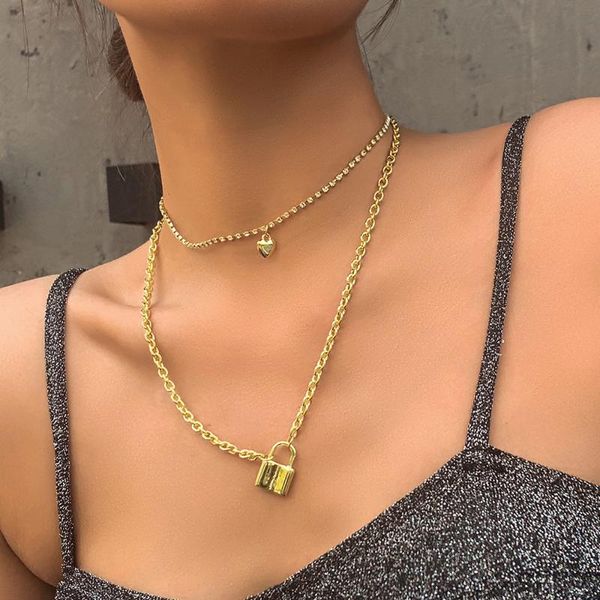 pendant necklaces aomu 2021 spring simple multi-layer design lock love necklace for fashion women party jewelry gifts accessories, Silver
pendant necklaces aomu 2021 spring simple multi-layer design lock love necklace for fashion women party jewelry gifts accessories, Silver