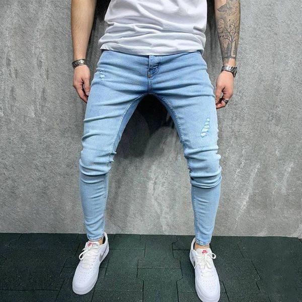 men's jeans men autumn ripped elastic pencil streetwear slim male jogger skinny casual denim pants, Blue
men's jeans men autumn ripped elastic pencil streetwear slim male jogger skinny casual denim pants, Blue