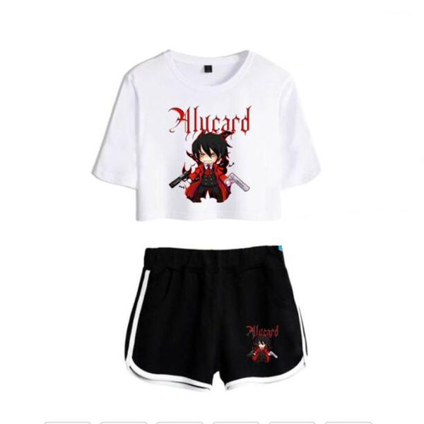 women's tracksuits summer sets anime hellsing alucard print short sleeve crop + shorts sweat suits women two piece outfits, Gray
women's tracksuits summer sets anime hellsing alucard print short sleeve crop + shorts sweat suits women two piece outfits, Gray