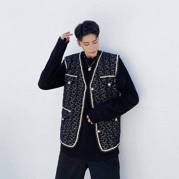 men's vests male women autumn korean style sleeveless jacket waistcoat outerwear men vintage edging casual loose vest coat, Black;white
men's vests male women autumn korean style sleeveless jacket waistcoat outerwear men vintage edging casual loose vest coat, Black;white