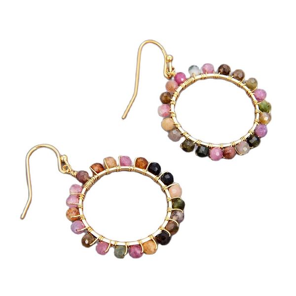 guaiguai jewelry natural rainbow tourmaline gold color hoop circle gold plated hook earrings handmade for women real gems stone lady fashion, Silver
guaiguai jewelry natural rainbow tourmaline gold color hoop circle gold plated hook earrings handmade for women real gems stone lady fashion, Silver