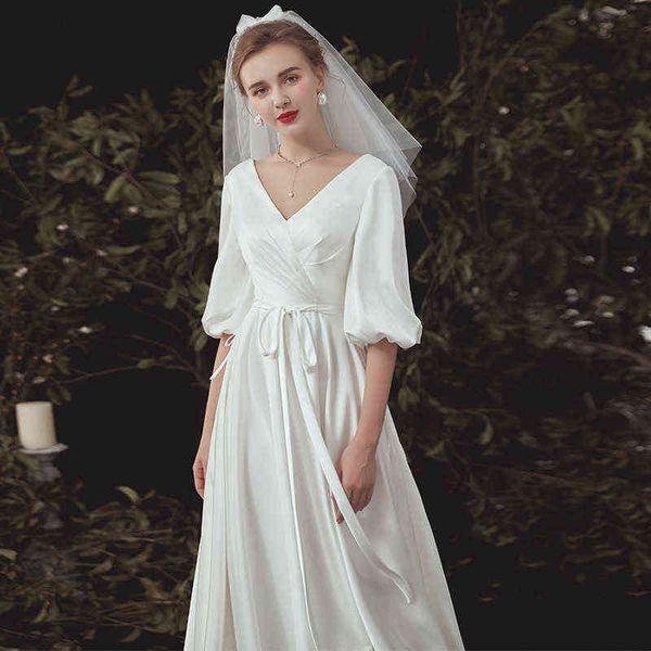 luxury street style dresses main 2021 bride wedding mori department super fairy dream simple long sleeve satin cover arm tail, Black;pink
luxury street style dresses main 2021 bride wedding mori department super fairy dream simple long sleeve satin cover arm tail, Black;pink
