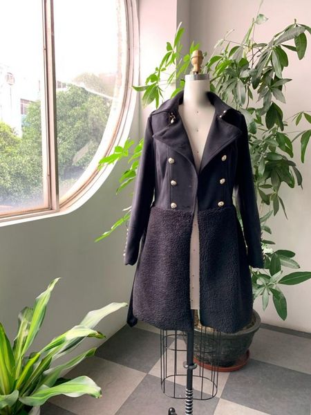 women's wool & blends 2021 autumn winter warm coats solid leisure slim long sleeve splicing coat double breasted tweed jacket women, Black 
women's wool & blends 2021 autumn winter warm coats solid leisure slim long sleeve splicing coat double breasted tweed jacket women, Black