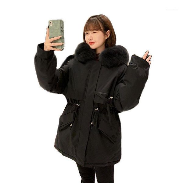 women's down & parkas 2021 long winter coat women hooded parka ladies warm jackets loose big fur collar female jacket, Black
women's down & parkas 2021 long winter coat women hooded parka ladies warm jackets loose big fur collar female jacket, Black
