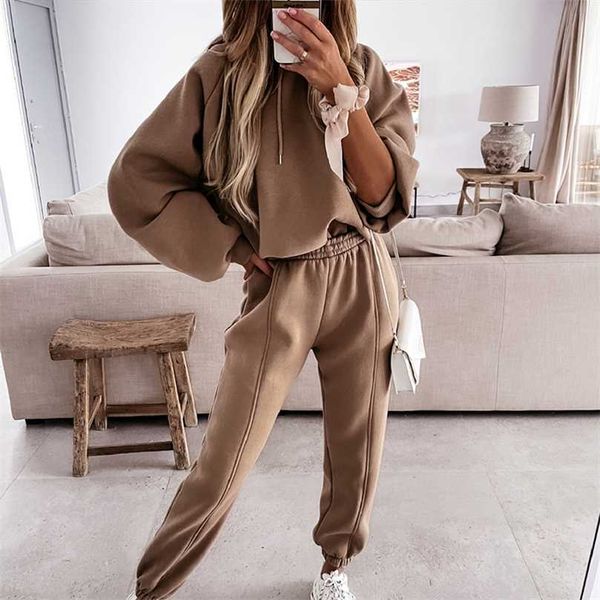 tracksuits women's fleece hoodies two piece set spring autumn lace up sweatshirts pants sets female casual sports suits 211103, White
tracksuits women's fleece hoodies two piece set spring autumn lace up sweatshirts pants sets female casual sports suits 211103, White
