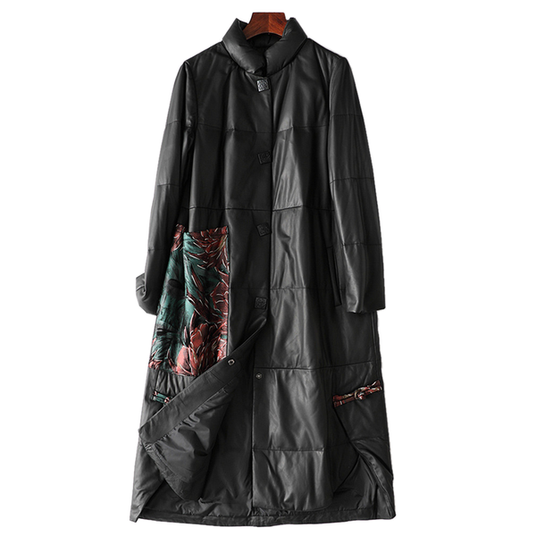 women's leather & faux fashion big pocket real overcoat women female sheepskin loose padded jacket winter warmer x-long coats, Black
women's leather & faux fashion big pocket real overcoat women female sheepskin loose padded jacket winter warmer x-long coats, Black