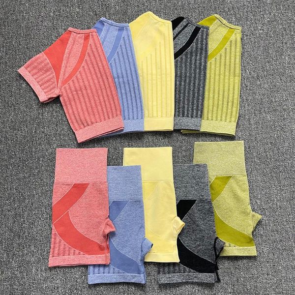 yoga outfit 2pcs ribbed seamless women set workout sportswear gym clothes fitness shorts sleeve crop high waist sports suit
yoga outfit 2pcs ribbed seamless women set workout sportswear gym clothes fitness shorts sleeve crop high waist sports suit