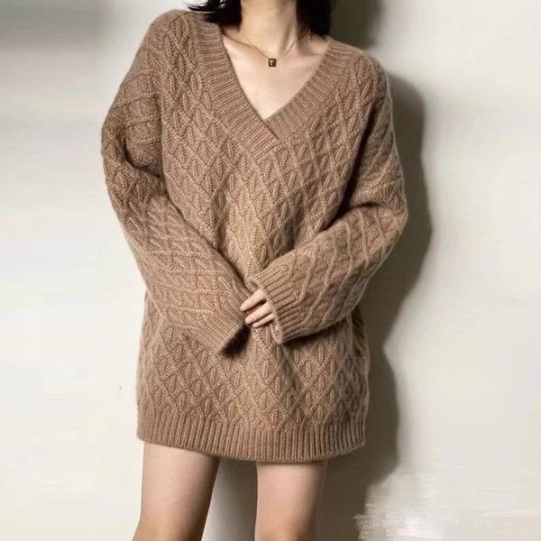 women's sweaters autumn winter 100%cashmere wool sweater women mid-length thick v-neck pullover loose large size lazy ladies clothing, White;black
women's sweaters autumn winter 100%cashmere wool sweater women mid-length thick v-neck pullover loose large size lazy ladies clothing, White;black