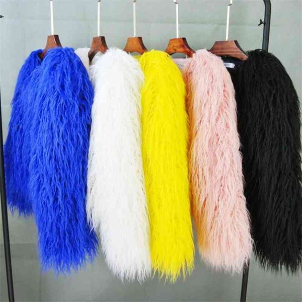 women's wool & blends est colorful warm faux women fur coat plus size plush female jacket autumn winter shaggy outerwear s/2x, Black
women's wool & blends est colorful warm faux women fur coat plus size plush female jacket autumn winter shaggy outerwear s/2x, Black