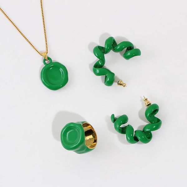pendant necklaces enamel telephone wire earrings retro simple fashion necklace ring female green white, Silver
pendant necklaces enamel telephone wire earrings retro simple fashion necklace ring female green white, Silver
