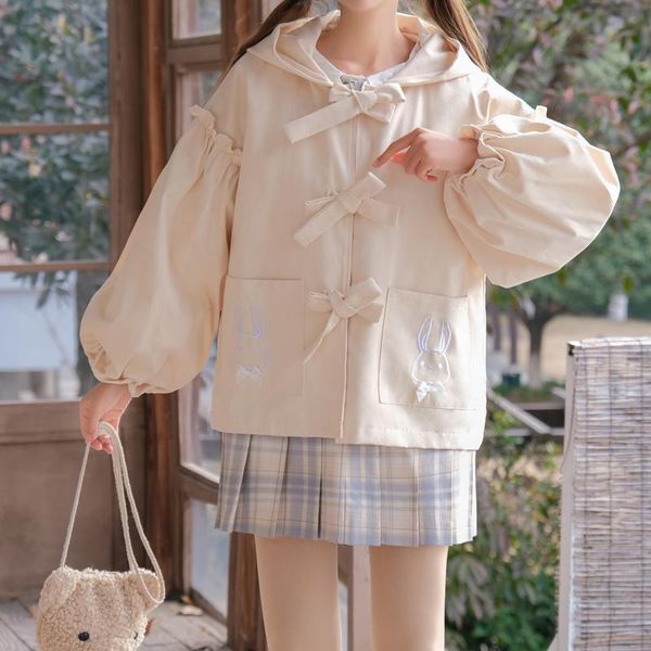 women's jackets japanese winter preppy style sweety soft girly kawaii embroidery pocket full sleeve hooded lace up bow hoodie coat fe, Black;brown
women's jackets japanese winter preppy style sweety soft girly kawaii embroidery pocket full sleeve hooded lace up bow hoodie coat fe, Black;brown