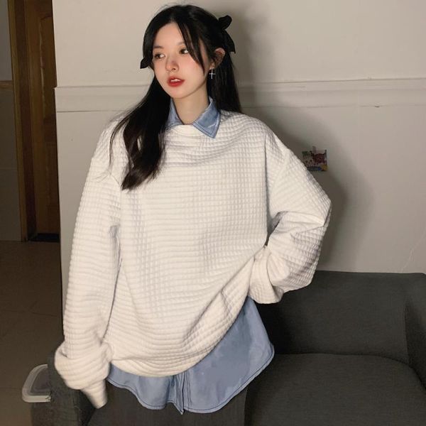 women's hoodies & sweatshirts 2021 autumn waffle chic long-sleeved korean version of sweatshirt women loose tide hoodie, Black
women's hoodies & sweatshirts 2021 autumn waffle chic long-sleeved korean version of sweatshirt women loose tide hoodie, Black
