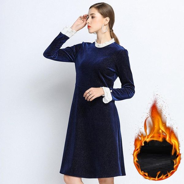 casual dresses winter plus size gold velvet warm fleece elegant midi dress temperament large women soft slim fit cultivated vestidos 5xl, Black;gray
casual dresses winter plus size gold velvet warm fleece elegant midi dress temperament large women soft slim fit cultivated vestidos 5xl, Black;gray