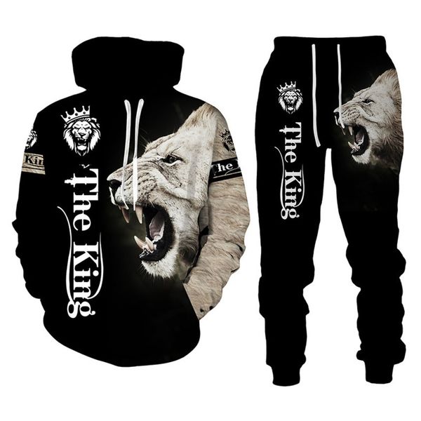 men's lion king sportswear, 3d printed hoodie long sved suit, autumn and winter, novelty, Gray
men's lion king sportswear, 3d printed hoodie long sved suit, autumn and winter, novelty, Gray