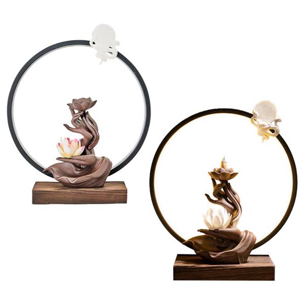 fragrance lamps backflow incense burner waterfall lotus holder led light ceramic usb lighting home furnishings yoga room decors
fragrance lamps backflow incense burner waterfall lotus holder led light ceramic usb lighting home furnishings yoga room decors