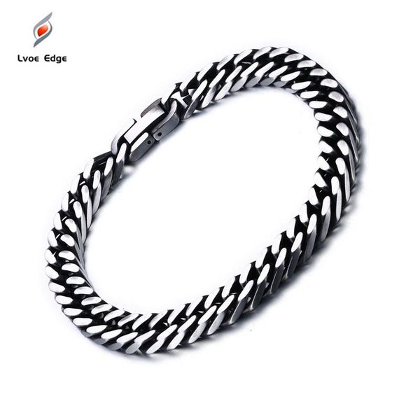 link, chain stainless steel link men bracelet for drop retro silver color male jewelry, Black
link, chain stainless steel link men bracelet for drop retro silver color male jewelry, Black