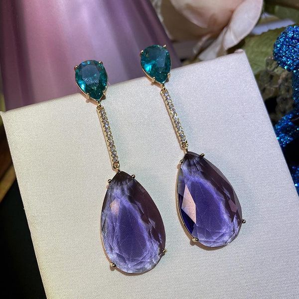 hoop & huggie bilincolor trendy simple summer purple cubic zirconia long big drop earrring for women wedding bridal, Golden;silver
hoop & huggie bilincolor trendy simple summer purple cubic zirconia long big drop earrring for women wedding bridal, Golden;silver