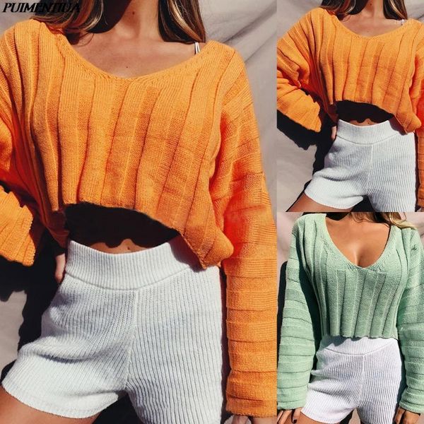 harajuku chic short warm sweater women v neck pull sweaters exposed navel femininas jumpers candy color women's, White;black
harajuku chic short warm sweater women v neck pull sweaters exposed navel femininas jumpers candy color women's, White;black
