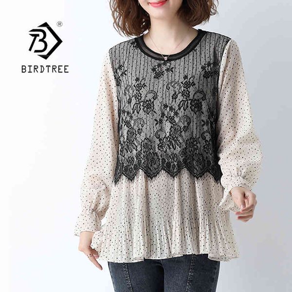 spring ruffled plus size fake two pieces of stitching polka dot chiffon shirt female loose black lace t08106r 210416, White
spring ruffled plus size fake two pieces of stitching polka dot chiffon shirt female loose black lace t08106r 210416, White
