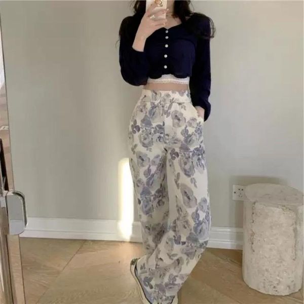women's pants & capris korean style wide leg women summer fashion 2021 harajuku floral print trousers female high waist loose casual, Black;white
women's pants & capris korean style wide leg women summer fashion 2021 harajuku floral print trousers female high waist loose casual, Black;white
