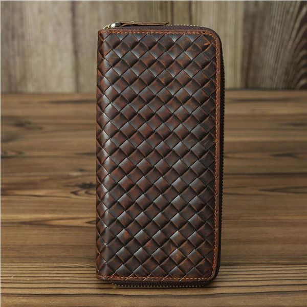 wallets vintage leather wallet woven pattern crazy horse men's clutch bag multi-layer classic long zipper high quality, Red;black
wallets vintage leather wallet woven pattern crazy horse men's clutch bag multi-layer classic long zipper high quality, Red;black