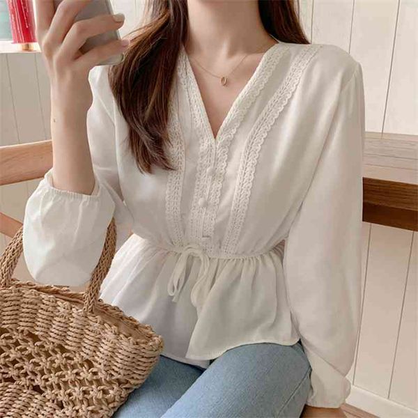 shintimes v-neck white blouse sashes casual woman clothes fall lace long sleeve shirt women blouses shirts chemisier femme 210719
shintimes v-neck white blouse sashes casual woman clothes fall lace long sleeve shirt women blouses shirts chemisier femme 210719