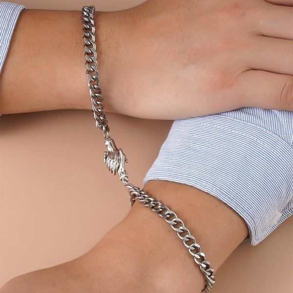 charm bracelets 2pcs/set magnet couple handshake attraction bracelet stainless steel jewelry gifts magnetic love, Golden;silver
charm bracelets 2pcs/set magnet couple handshake attraction bracelet stainless steel jewelry gifts magnetic love, Golden;silver