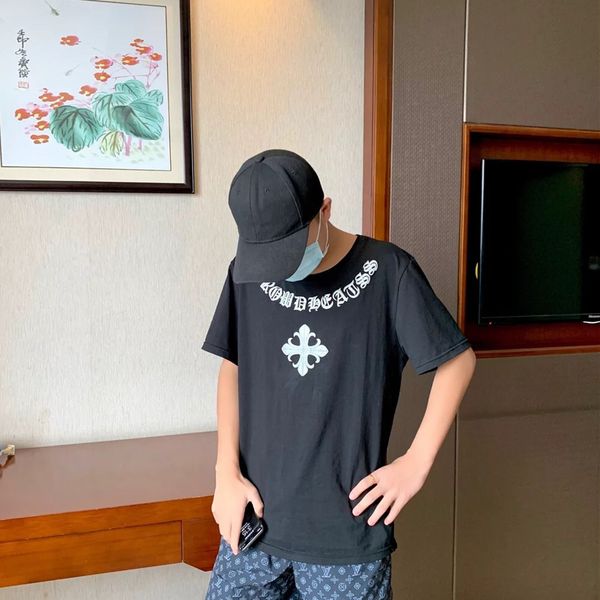 hearts/chrome brand t shirt 2021 summer short men's thin loose versatile cross embroidered half sleeve net red fashion round neck t-shi, White;black
hearts/chrome brand t shirt 2021 summer short men's thin loose versatile cross embroidered half sleeve net red fashion round neck t-shi, White;black