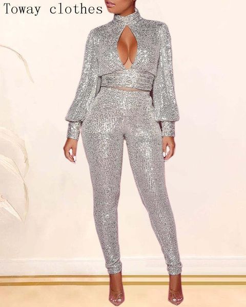 two piece dress sequins backless cut out chest & pants sets women elegant two-pieces suit female party, White
two piece dress sequins backless cut out chest & pants sets women elegant two-pieces suit female party, White
