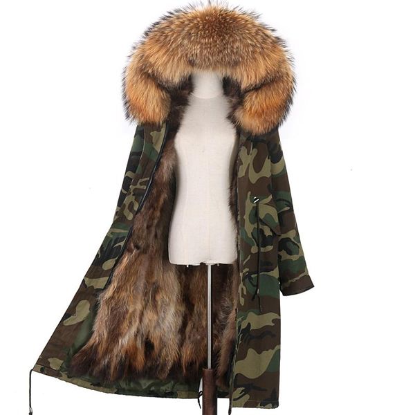 women's fur & faux 2021 fashion winter camouflage jacket women natural real collar loose x- long parkas big outerwear detachable, Black
women's fur & faux 2021 fashion winter camouflage jacket women natural real collar loose x- long parkas big outerwear detachable, Black