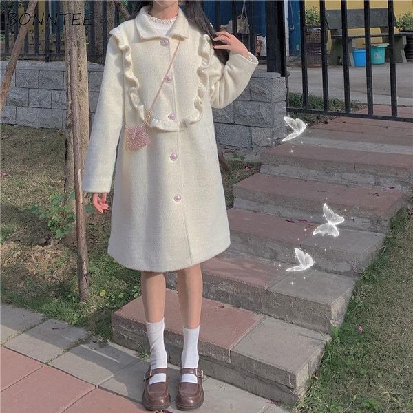 women blends wool beige ruched ruffles single breasted a-line long sleeve japanese style kawaii cute students girls overcoats women's &, Black
women blends wool beige ruched ruffles single breasted a-line long sleeve japanese style kawaii cute students girls overcoats women's &, Black