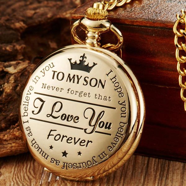 pocket watches to my son i love you forever fashion 2021 quartz watch fob chain pendant steampunk men boy birthday present relogio clock, Slivery;golden
pocket watches to my son i love you forever fashion 2021 quartz watch fob chain pendant steampunk men boy birthday present relogio clock, Slivery;golden