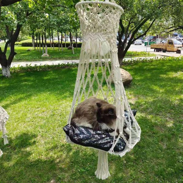 cat beds & furniture hand-woven cotton rope pet litter tapestry net bag bed hammock swing hanging basket
cat beds & furniture hand-woven cotton rope pet litter tapestry net bag bed hammock swing hanging basket