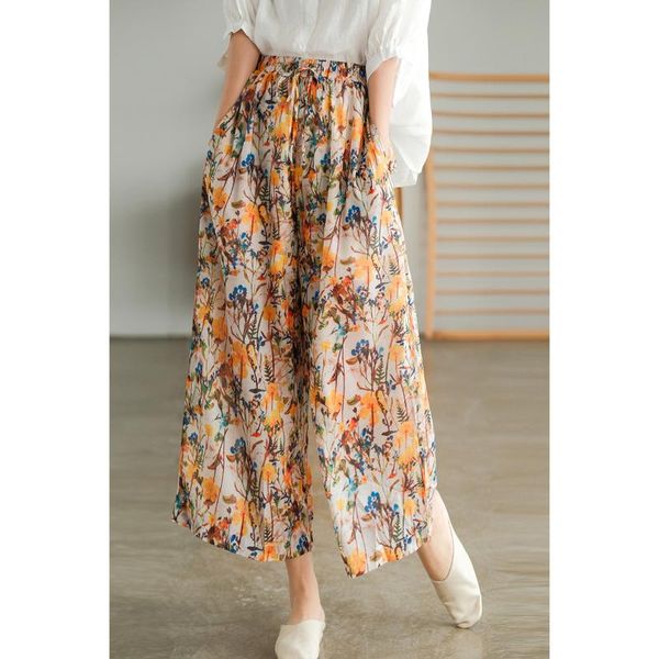 women's pants & capris women summer sweet style loose print ealstic waist female fashion chiffon wide leg trousers tide, Black;white
women's pants & capris women summer sweet style loose print ealstic waist female fashion chiffon wide leg trousers tide, Black;white
