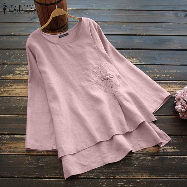 women's blouses & shirts 2021 casual embroidery blouse female loose asymmetrical blusas zanzea summer vintage women long sleeve chemis, White
women's blouses & shirts 2021 casual embroidery blouse female loose asymmetrical blusas zanzea summer vintage women long sleeve chemis, White