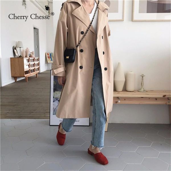 women's trench coats cherry chesse women autumn double breasted turn down collar sash coat female spring slim, Tan;black
women's trench coats cherry chesse women autumn double breasted turn down collar sash coat female spring slim, Tan;black
