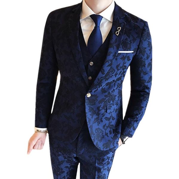 men floral jacquard wedding prom blazers suit trousers waistcoat /male slim fit 3 pieces set flower jacket vest pants men's suits &, White;black
men floral jacquard wedding prom blazers suit trousers waistcoat /male slim fit 3 pieces set flower jacket vest pants men's suits &, White;black