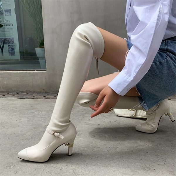 boots pxelena 2021 celebrity women thigh high genuine leather pearl stiletto heels stretch over the knee shoes 40, Black
boots pxelena 2021 celebrity women thigh high genuine leather pearl stiletto heels stretch over the knee shoes 40, Black