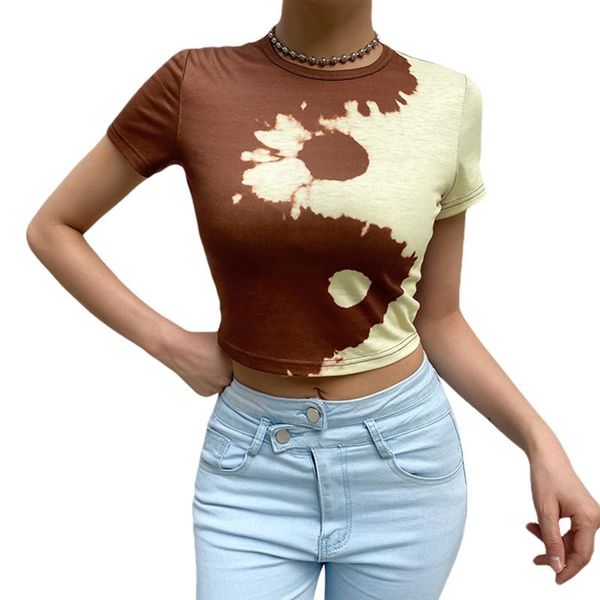 women's t-shirt summer short t-shirts fit exposed navel crop yin yang graphic slim casual round neck fashion sexy, White
women's t-shirt summer short t-shirts fit exposed navel crop yin yang graphic slim casual round neck fashion sexy, White