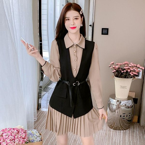 casual dresses in 2021, the shirt dress children early autumn french small fashion temperament two-piece restoring ancient ways, Black;gray
casual dresses in 2021, the shirt dress children early autumn french small fashion temperament two-piece restoring ancient ways, Black;gray
