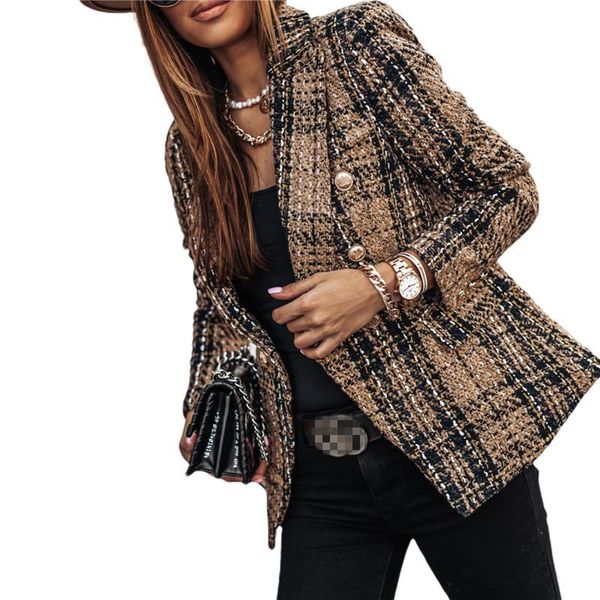women's suits & blazers women blazer office lady plaid print double breasted jacket long sleeve womens jackets casual mujer, White;black
women's suits & blazers women blazer office lady plaid print double breasted jacket long sleeve womens jackets casual mujer, White;black