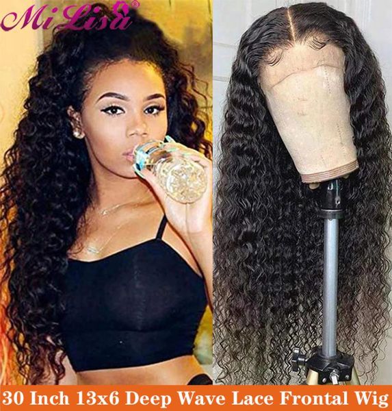 30 inch deep wave frontal wig human hair for black women pre plucked brazilian remy wigs curly lace, Black;brown
30 inch deep wave frontal wig human hair for black women pre plucked brazilian remy wigs curly lace, Black;brown