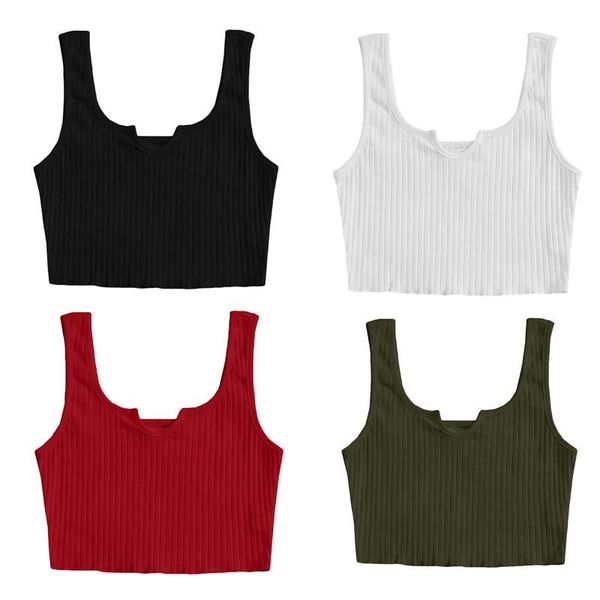 women's solid color ribbed camisole sleeveles u-neck versatile crop summer casual tank for female tanks & camis, White
women's solid color ribbed camisole sleeveles u-neck versatile crop summer casual tank for female tanks & camis, White