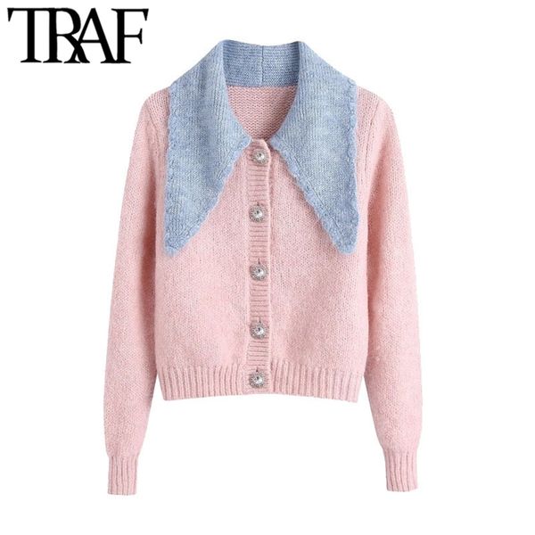 women sweet fashion gem button cropped knitted cardigan sweater vintage long sleeve female outerwear chic 210507, White
women sweet fashion gem button cropped knitted cardigan sweater vintage long sleeve female outerwear chic 210507, White