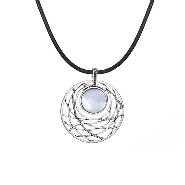 pendant necklaces retro for women genuine leather chain natural shell silvery hollow round necklace jewelry accessory gift 2021, Silver
pendant necklaces retro for women genuine leather chain natural shell silvery hollow round necklace jewelry accessory gift 2021, Silver